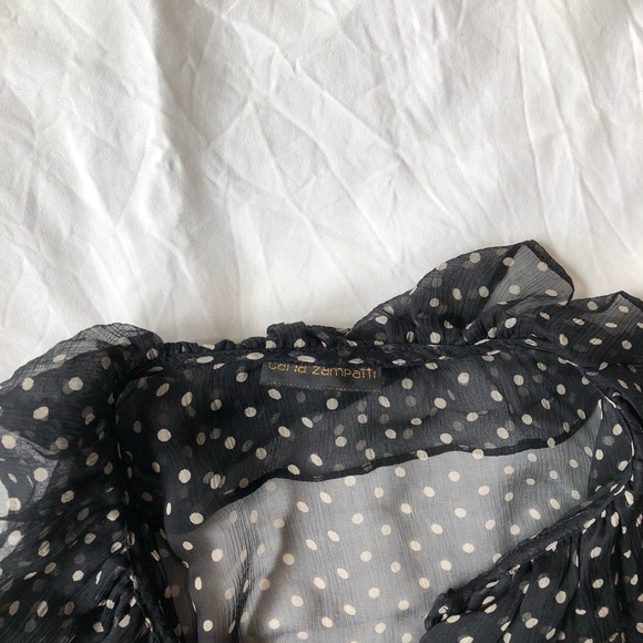 Carla Zampatti black spotted sheet blouse - Picture 3 of 3
